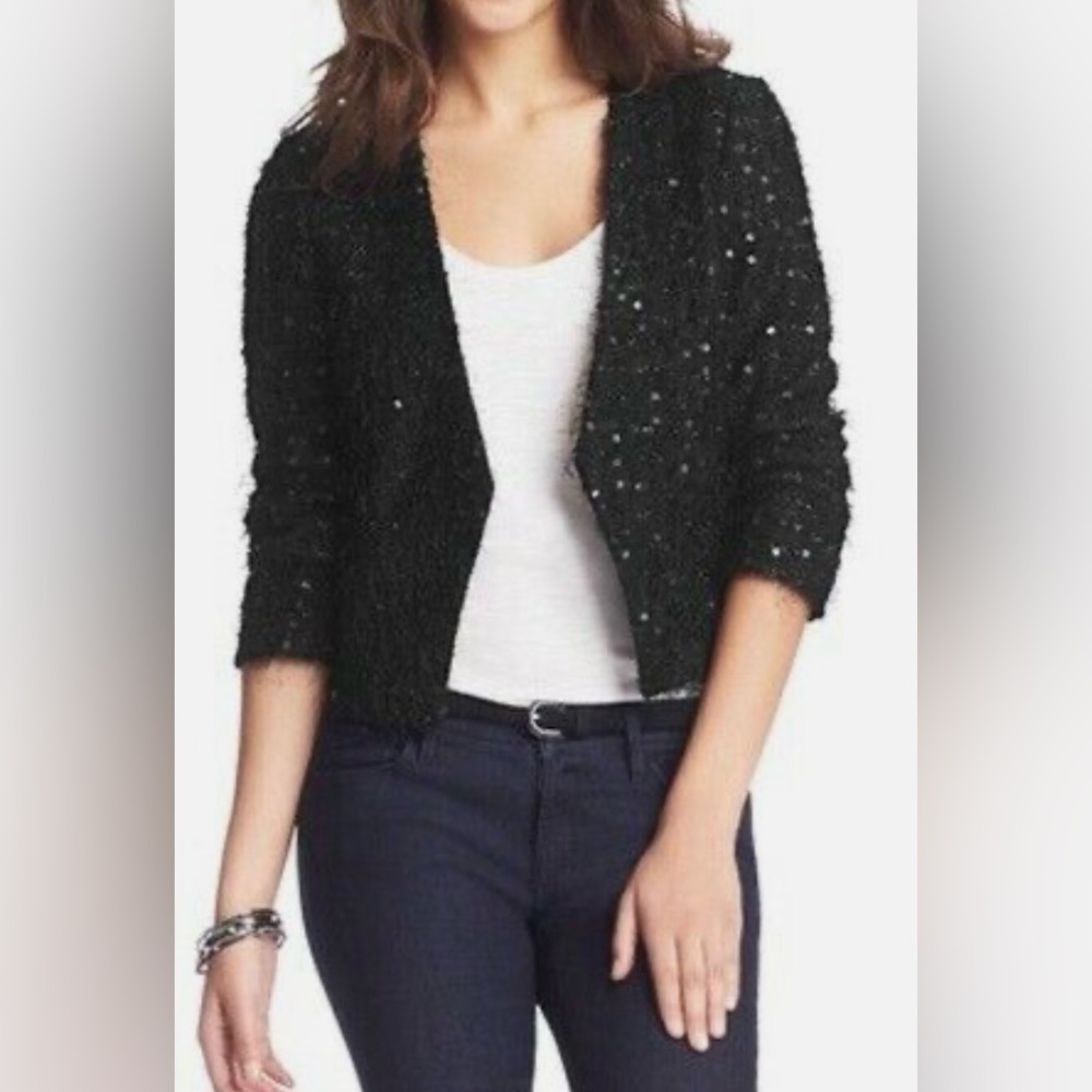 Loft Black Sequin Jacket - image 2